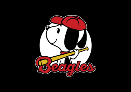 Comic Beagle Baseball - Vintage Comic Dog