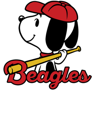 Comic Beagle Baseball - Vintage Comic Dog