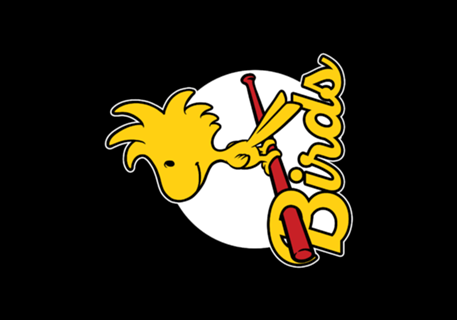 Comic Yellow Bird Baseball - Vintage Comic Dog