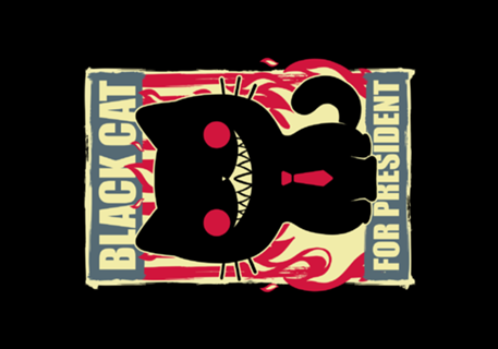 Black Cat for President - Creepy Smile Election