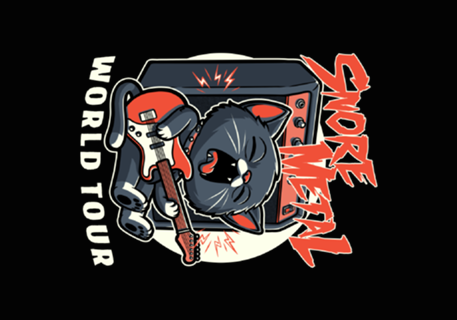 Sleep Rock and Roll Cat - Cute Guitar Pet