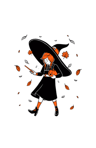 Salt Witch Girl - Spooky Halloween Autumn