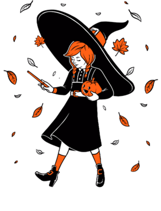Salt Witch Girl - Spooky Halloween Autumn