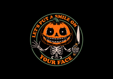 Smiling Creepy Pumpkin - Spooky Halloween Gift