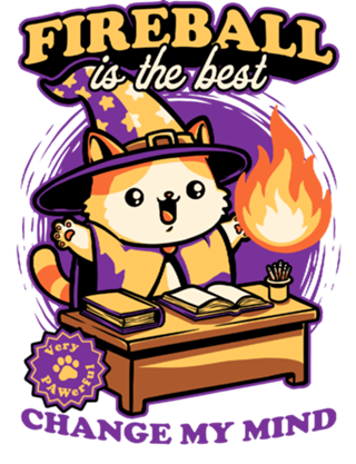 Wizard Cat Fireball - Cute RPG Pet