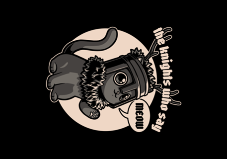 Black Cat Movie Knight - British Comedy Gift
