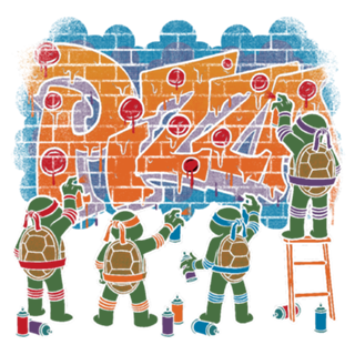 Pizza Turtle Graffiti - Vintage Movie Comic