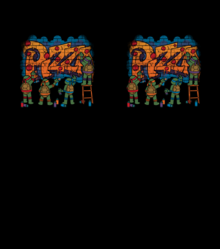 Pizza Turtle Graffiti - Vintage Movie Comic