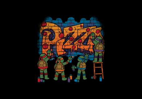 Pizza Turtle Graffiti - Vintage Movie Comic