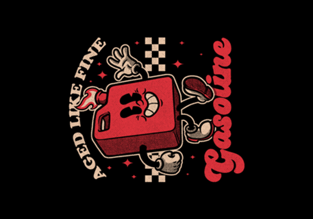 Gasoline Vintage Mascot - Getting Old Retro