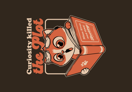 Curious Cat Book - Funny Cute Bookworm