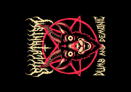 Demoniac Silly Goat - Funny Cult Pentagram