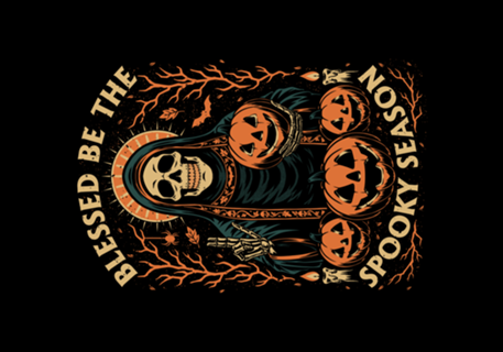 Blessed Spooky Season - Creepy Pumpkin Skeleton