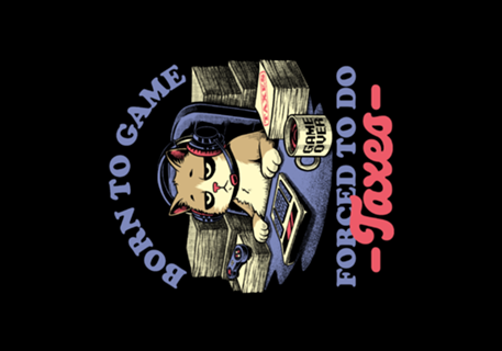 Cat Gamer Taxes - Nerd Quote Gift