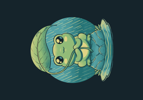 Rainy Day Cute Frog