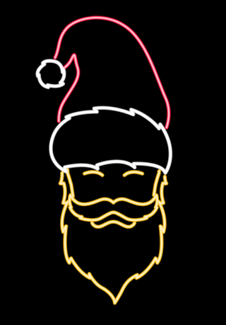 Neon Line Santa Claus