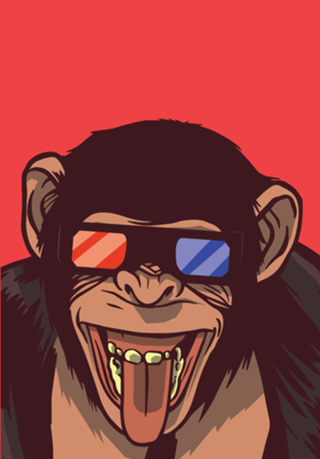 3D Glasses Monkey