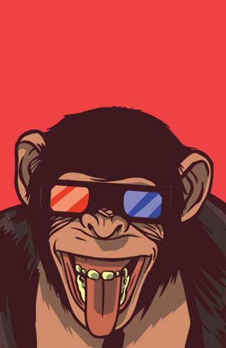 3D Glasses Monkey
