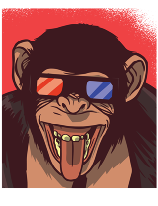 3D Glasses Monkey