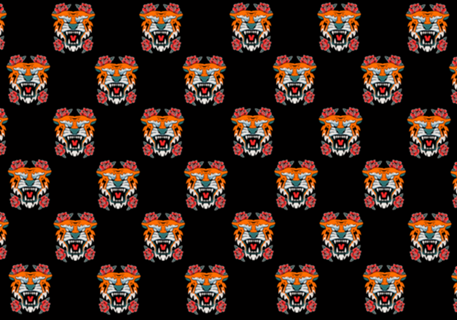 Tiger and Roses
