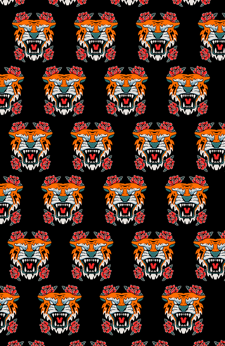 Tiger and Roses