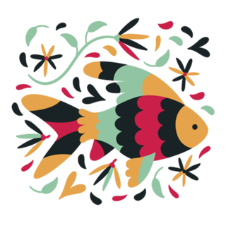 Koi Fish and flowers