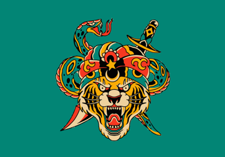 Tiger and Snake Tattoo
