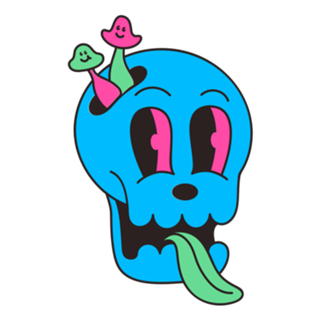 Psychedelic Cartoon Skull