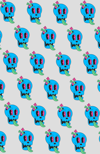 Psychedelic Cartoon Skull