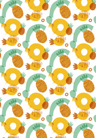 Pattern Abacaxi Abstrato