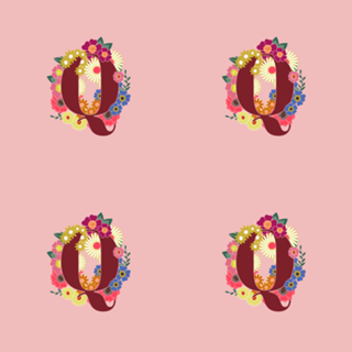 Monograma Floral Q