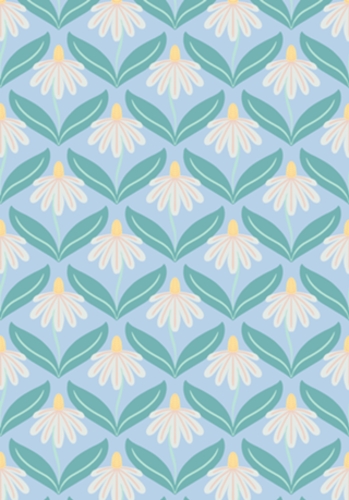 Florzinhas Geométricas com fundo azul