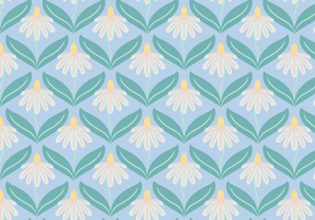 Florzinhas Geométricas com fundo azul