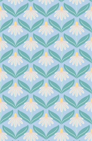 Florzinhas Geométricas com fundo azul