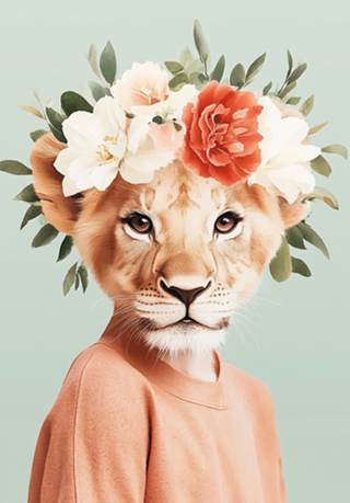 Leãozinho e Seu Halo Floral