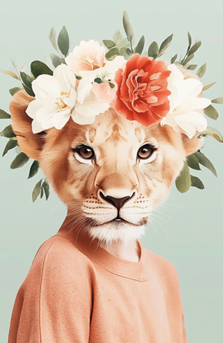 Leãozinho e Seu Halo Floral