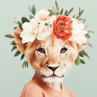 Leãozinho e Seu Halo Floral