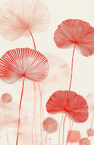 Flores de Leque Vermelho