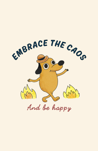 Embrace the chaos and be happy