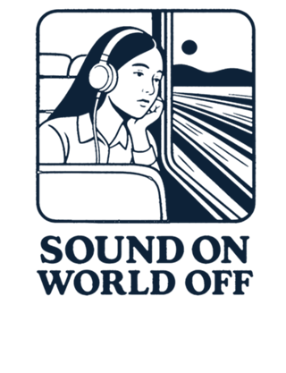 Sound On. World Off (preto e branco)