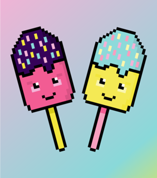 Picolés divertidos - pixel art