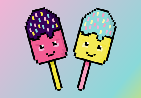 Picolés divertidos - pixel art