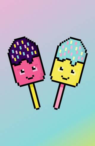 Picolés divertidos - pixel art