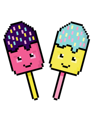 Picolés divertidos - pixel art