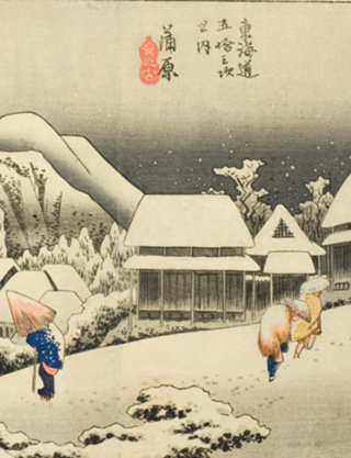 Kanbara: Evening Snow, c. 1833/34