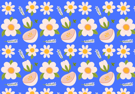 Floral fundo azul
