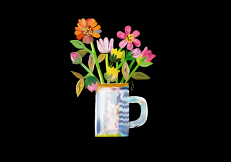 Flores no copo