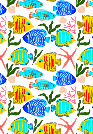 Tropical Peixes coloridos