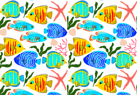 Tropical Peixes coloridos