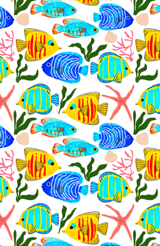 Tropical Peixes coloridos